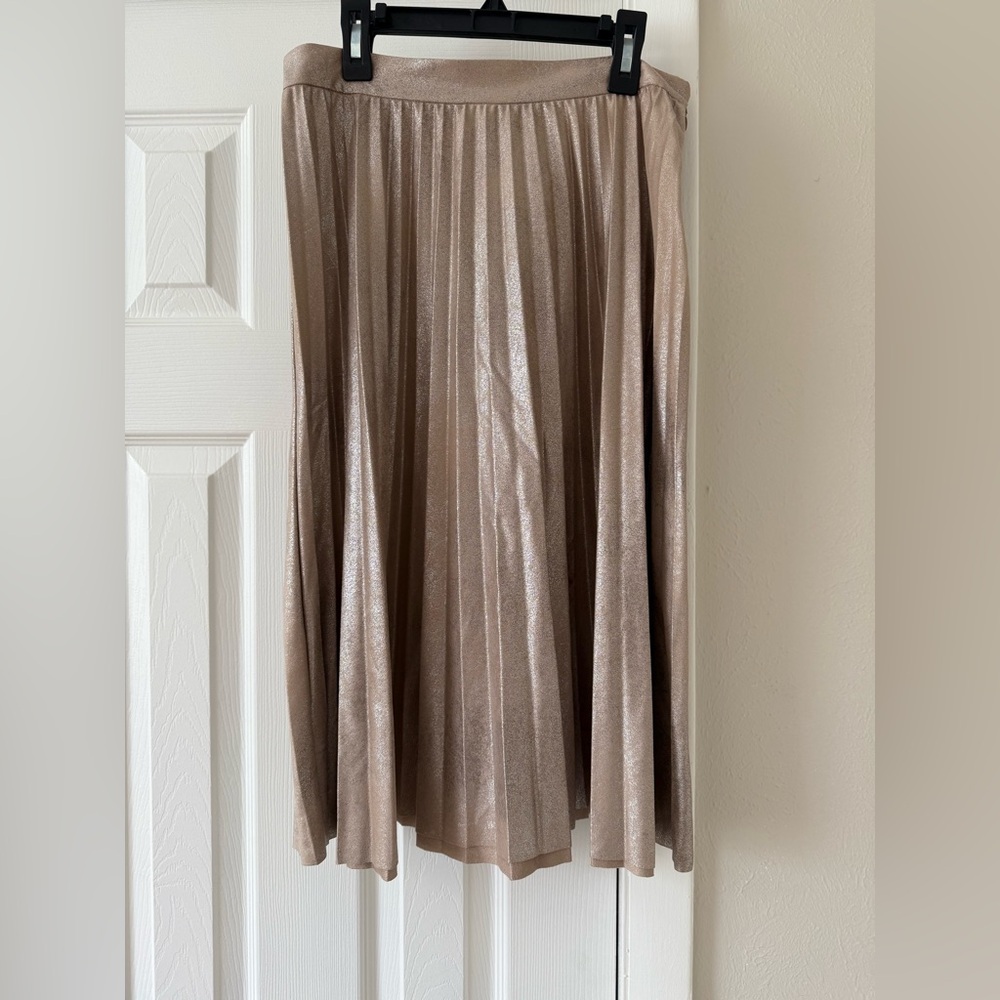 Maeve Anthropologie Pleated Midi Skirt Size S
Gold Metallic Sueded NWT - Picture 3 of 9